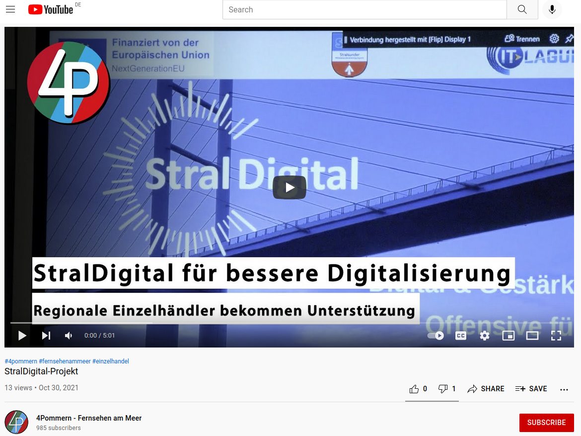 StralDigital für bessere Digitalisierung - Regionale Einzelhändler bekommen Unterstützung